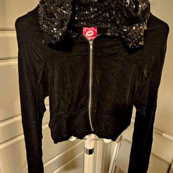 Sequin hoodie crop top - Picture 5 of 6